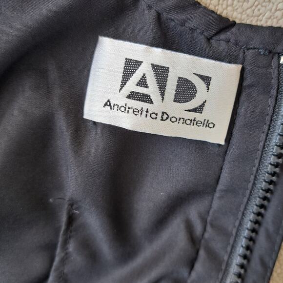 ANDRETTA DONATELLO Silk Beaded Tropical Floral Sleeveless Top Small Black Pink - Picture 6 of 9